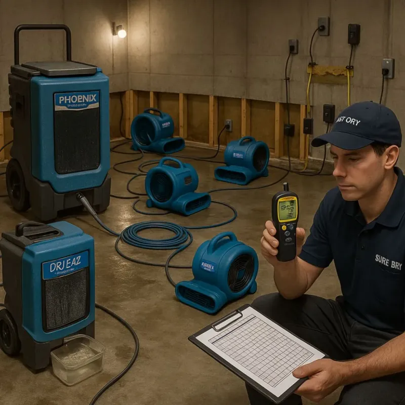 Structural Drying and Dehumidification process in Trenton, TN